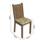 Conjunto Sala de Jantar Mesa Tampo de Madeira 4 Cadeiras Rustic/Crema/Lírio Bege Samara Madesa