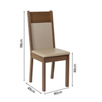 Conjunto Sala de Jantar Mesa Tampo de Madeira 4 Cadeiras Rustic/Crema/Sintético Bege Claire Madesa