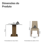 Conjunto Sala de Jantar Mesa Tampo de Vidro 4 Cadeiras Rustic/Imperial Noemi Madesa