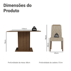 Conjunto Sala de Jantar Tampo de Madeira 4 Cadeiras Rustic/Imperial Romã Madesa