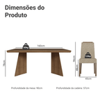 Conjunto Sala de Jantar Tampo de Madeira 4 Cadeiras Rustic/Imperial Arles Madesa
