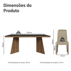 Conjunto Sala de Jantar Tampo de Madeira 4 Cadeiras Rustic/Preto/Imperial Arles Madesa