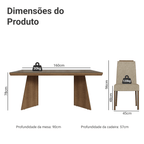 Conjunto Sala de Jantar Tampo com Vidro 4 Cadeiras Rustic/Imperial Todi Madesa