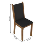 Conjunto Sala de Jantar Madesa Ohana Mesa Tampo de Madeira com 6 Cadeiras Rustic/Preto/Sintético Preto