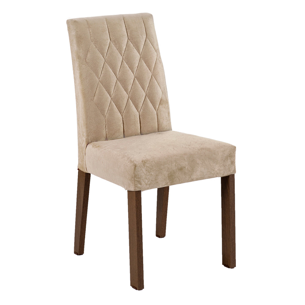 Conjunto Sala de Jantar Mesa Tampo de Vidro 6 Cadeiras Rustic/Preto/Imperial Geórgia Madesa