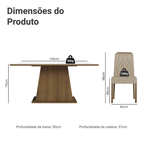 Conjunto Sala de Jantar Tampo de Madeira 6 Cadeiras Rustic/Branco/Imperial Hortelã Madesa