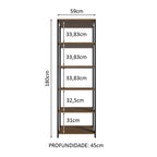 Estante Multiuso para Lavanderia 59cm Rustic/Preto Madesa