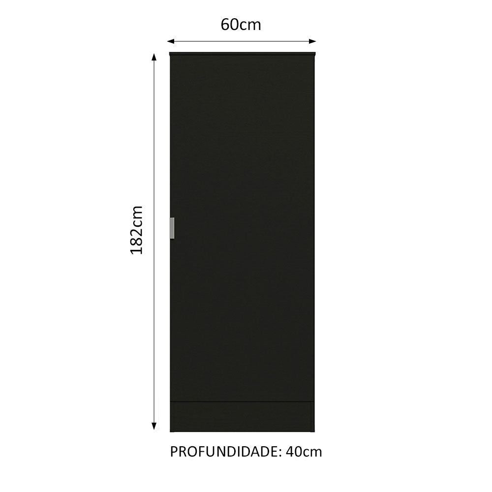 Armário Multiuso 60 cm 1 porta Preto Madesa