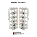 Armário Estante Multiuso Organizador de Canto 10 Prateleiras 118cm Rustic/Preto Madesa