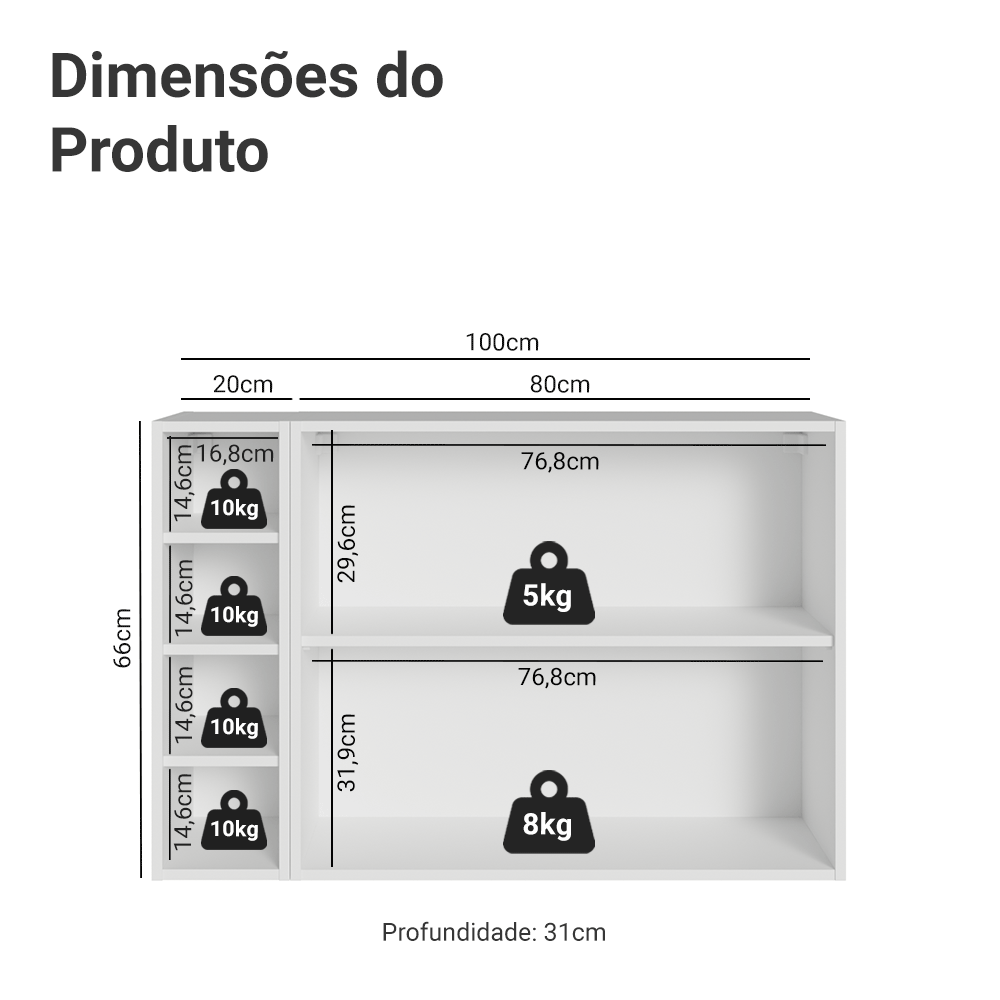 Buffet Aparador com Adega 100cm 2 Portas Branco/Verde Vik Madesa 16