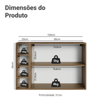 Buffet Aparador com Adega 100cm 2 Portas Rustic/Verde Vik Madesa 16