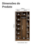 Guarda-Roupa Modulado 2 Portas com Espelhos 5 Nichos Rustic/Crema Neo Madesa 01