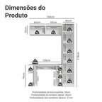 Conjunto Home Office 1 Guarda-Roupa 2 Aéreos Neo 1 Escrivaninha Branco Madesa