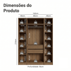 Guarda-Roupa Modulado 160 cm 4 Portas Rustic/Crema Neo Madesa