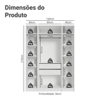 Guarda-Roupa Modulado com Espelhos 160 cm 4 Portas Branco Neo Madesa
