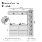 Conjunto Quarto com 1 Guarda-Roupa Neo 2 Aéreos 2 Cômodas Branco Madesa 01