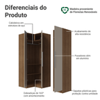 Guarda-Roupa Modulado de Canto 3 Portas Rustic/Crema Neo Madesa