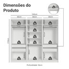 Guarda-Roupa Modulado 240 cm 6 Portas 4 Gavetas Branco Neo Madesa 01