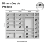 Guarda-Roupa Modulado 280 cm 7 Portas 4 Gavetas Branco Neo Madesa 01