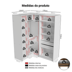 Guarda-Roupa Modulado de Canto 310 cm 5 Portas 2 Gavetas Rustic/Crema Neo Madesa 01