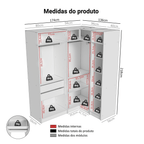 Guarda-Roupa Modulado de Canto 310 cm 5 Portas com Espelhos 2 Gavetas Branco Neo Madesa 03