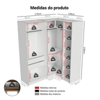 Guarda-Roupa Modulado de Canto 310 cm 5 Portas com Espelhos 2 Gavetas Rustic/Crema Neo Madesa 03