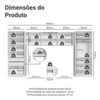 Quarto Infantil com 2 Guarda-Roupas com Espelhos Neo 3 Aéreos 1 Mesa de Cabeceira Branco Madesa