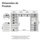 Quarto Infantil com 2 Guarda-Roupas Neo 2 Aéreos 1 Cômoda Branco Madesa 03