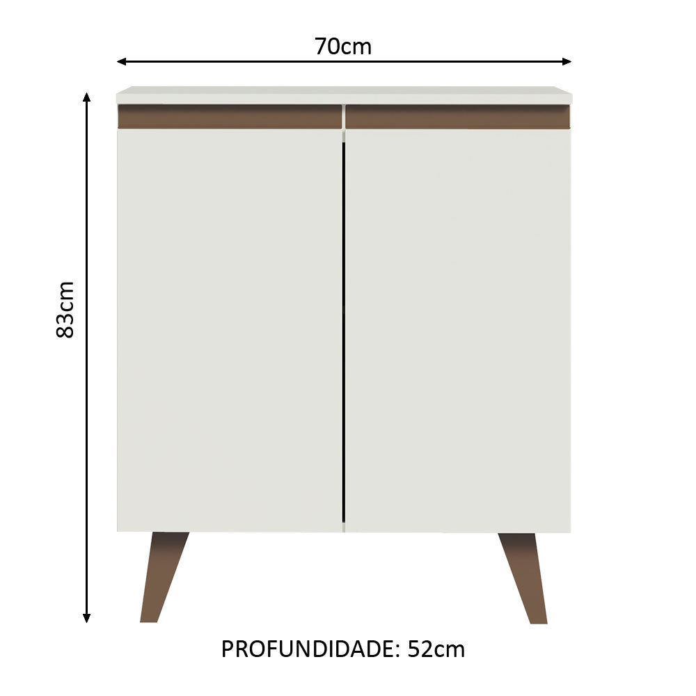 Balcão Cantinho do Café Madesa Reims 70 cm 2 Portas Branco