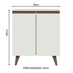 Balcão Cantinho do Café Madesa Reims 70 cm 2 Portas Branco