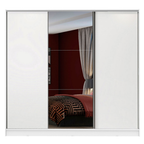 Guarda-Roupa Casal 3 Portas de Correr com Espelho Branco 100% MDF Madesa Zurique