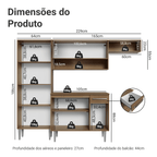 Armário de Cozinha Completa 229cm Rustic/Preto Emilly Madesa XT