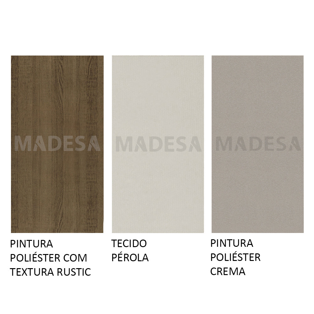Conjunto Sala de Jantar Lousiana Madesa Mesa Tampo de Madeira com 6 Cadeiras Rustic/Crema/Sintético Bege