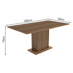 Conjunto Sala de Jantar Madesa Megan Mesa Tampo de Madeira com 6 Cadeiras Rustic/Bege Marrom