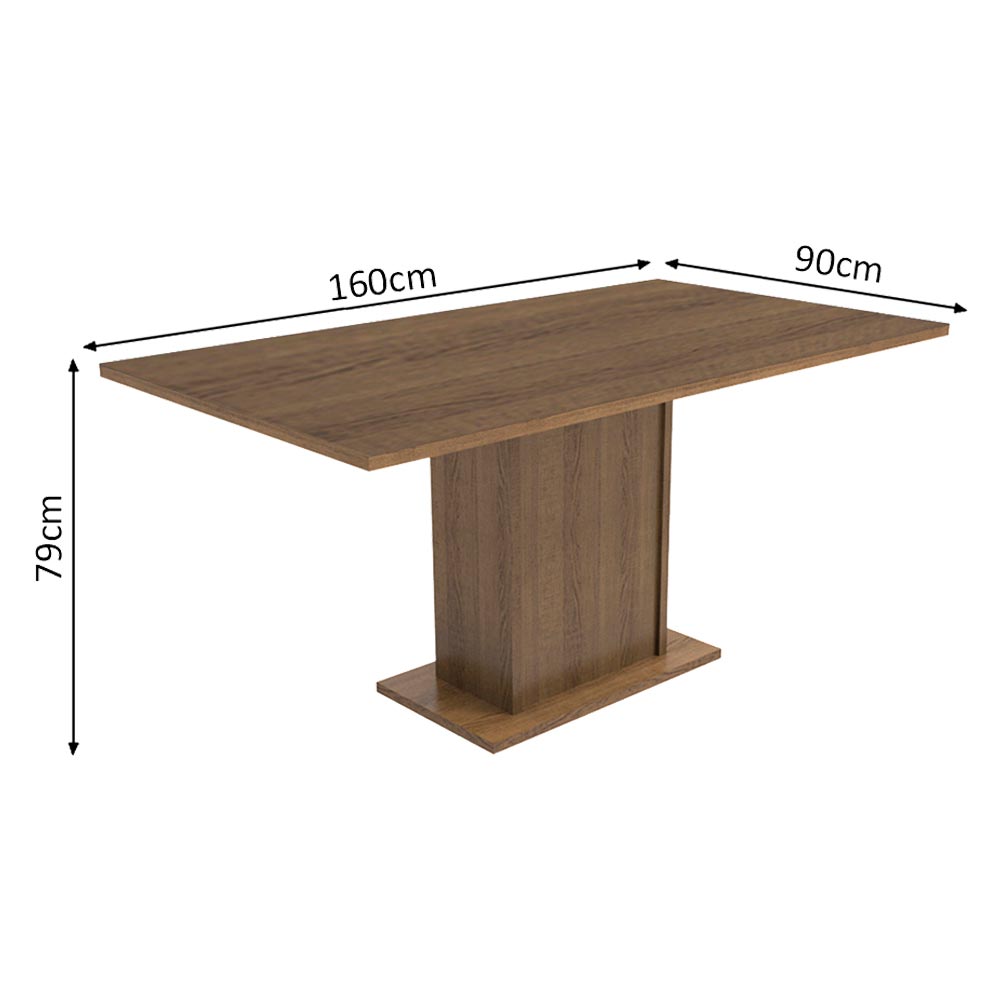 Conjunto Sala de Jantar Madesa Megan Mesa Tampo de Madeira com 6 Cadeiras Rustic/Floral Hibiscos