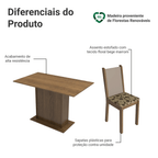 Conjunto Sala de Jantar Madesa Talita Mesa Tampo de Madeira com 4 Cadeiras Rustic/Crema/Bege Marrom