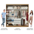 Guarda-Roupa Casal Madesa Kansas 3 Portas de Correr com Espelhos 3 Gavetas Rustic/Preto