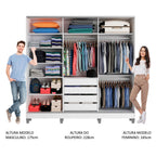 Guarda-Roupa Casal 100% MDF Madesa Royale 3 Portas de Correr com Pés Branco/Branco/Rustic