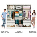 Guarda-Roupa Casal Madesa Napoli 3 Portas de Correr Central com Espelho Branco