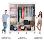 Guarda-Roupa Casal Madesa Mônaco 3 Portas de Correr de Espelho com Pés Branco