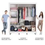 Guarda-Roupa Casal Madesa Mônaco 3 Portas de Correr com Pés Branco/Rustic