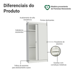 Guarda-Roupa Solteiro 2 Portas de Correr 2 Gavetas Branco Tokio Madesa