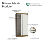 Guarda-Roupa Solteiro Madesa Tokio 2 Portas de Correr 2 Gavetas Rustic/Branco