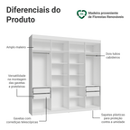 Guarda-Roupa Closet 4 Gavetas 216 cm Branco Venus Madesa