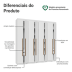 Guarda-Roupa Casal 8 Portas Batentes Branco/Branco/Rustic Venus Madesa