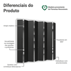 Guarda-Roupa Casal 8 Portas Batentes Branco/Preto/Preto Venus Madesa
