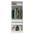Guarda-Roupa Modulado 2 Portas com Espelho 2 Gavetas 1 Cabideiro Branco Neo Madesa