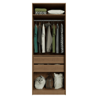 Guarda-Roupa Modulado 2 Portas 2 Gavetas 1 Cabideiro Rustic/Crema Neo Madesa