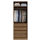 Guarda-Roupa Modulado 2 Portas com Espelho 4 Gavetas 1 Cabideiro Rustic/Crema Neo Madesa