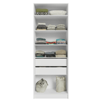 Guarda-Roupa Modulado 2 Portas com Espelho 2 Gavetas 4 Prateleiras Branco Neo Madesa